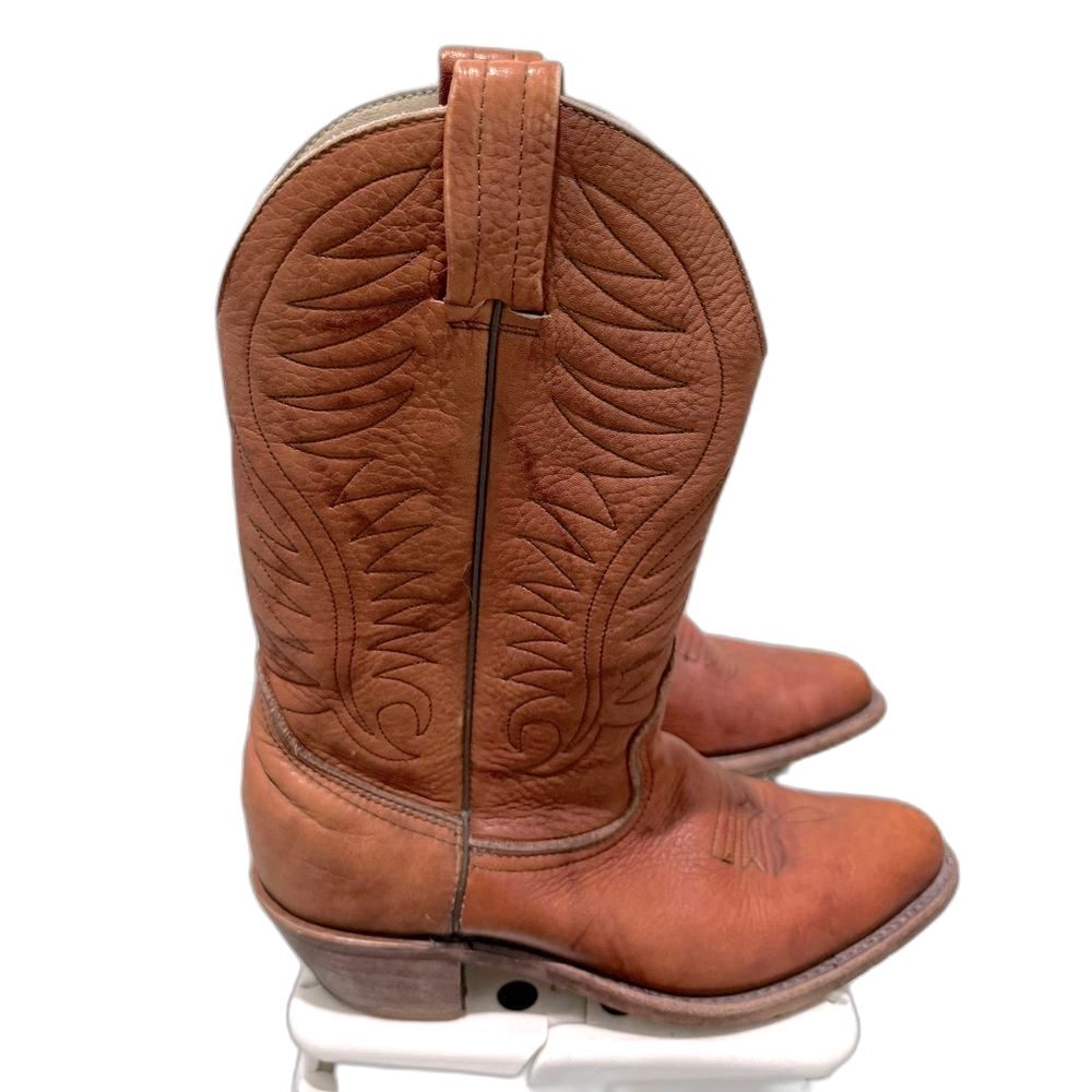 Dexter Women Boots Western Cowboy Sz 8.5 Cognac Brown Mid Calf Unisex Men 6